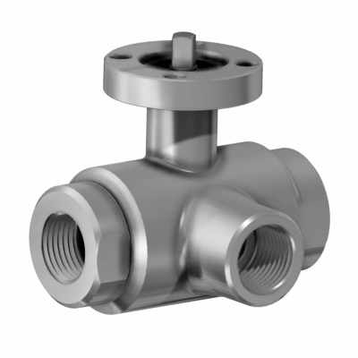 3-way full-bore threaded-ends, “L” port