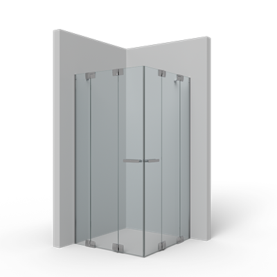Corner entry with folding door