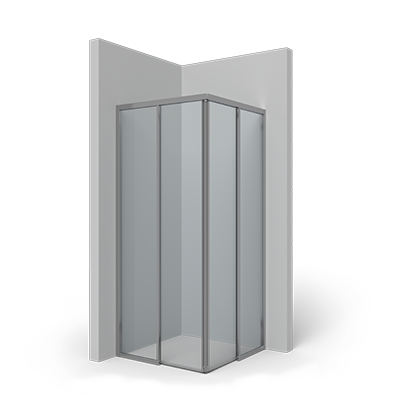 Corner entry with sliding door