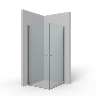 Corner entry with swing door