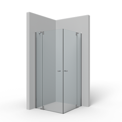 Corner entry with swing door