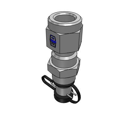 Test Point pressure gauge connector with pin-lock