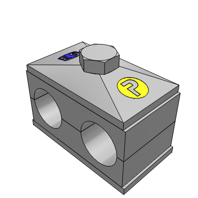 Complete range, 2 clamp halves, weld plate, cover plate, hex. head bolt