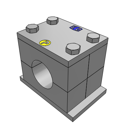 4 clamp halves, double weld plate, double cover plate, hex. head bolts