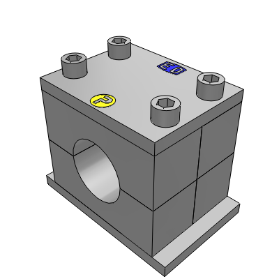 4 clamp halves, double weld plate, double cover plate, socket head bolts