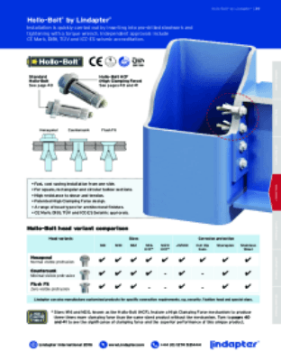 Hollo-Bolt Hollo-Bolt head variant comparison Hollo-Bolt High Clamping Force Standard Hollo-Bolt Hollo-Bolt HCF Hollo-Bolt Clamping Force Hollo-Bolt Safe Working Loads Hollo-Bolt Characteristic Values Hollo-Bolt Preparation and Installation For over 80 ye