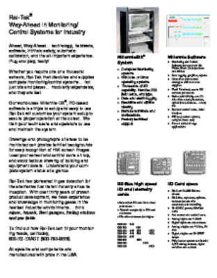 Rel-Tek® Way-Ahead in Monitoring/Control Systems for Industry I/O Card specs TelEcon-401 RM420i®Relay Module Millennia Software DXcalibar®Panel LC-Express®*Platinum