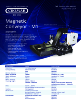 Magnetic Conveyor - M1 Specifications Application How it works...