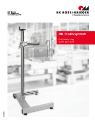 RK Stativsystem - Positionierung leicht gemacht Halten und PositionierenMaximale Standfestigkeit und flexible Ausrichtung für Lasten bis 60 kg – das bietet das RK Stativsystem. Es eignet sich ideal für das Halten und Positionieren industrieller Kenn-zeich