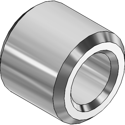 Threaded bush for centring of plates