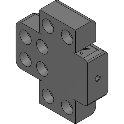 Square pillar with guides - complete set