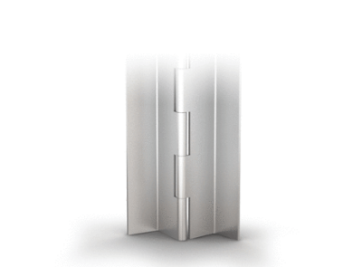 Continuous hinge with two cranked leaves