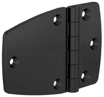 Asymmetrical polyamide hinges with carbon fiber