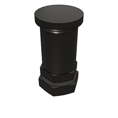 Knob plunger - short thread section type - aluminum alloy knob / resin knob