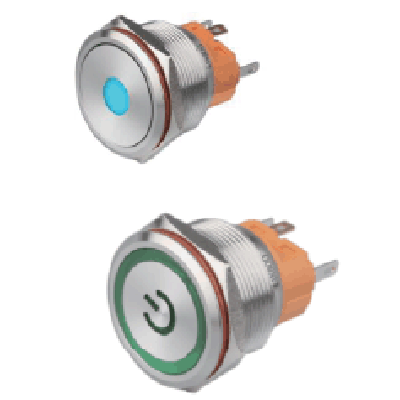 Metal push button switch with light