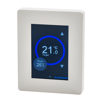 Touchscreen room thermostat