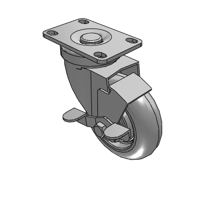 Swivel Plate Casters - Swivel w/Brake
