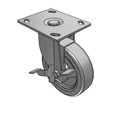 Swivel Plate Casters - Swivel w/Brake