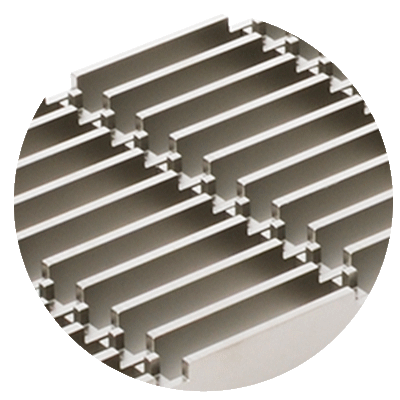 Grille à barreaux longitudinaux pour bouche d´évacuation 20x3 Staccato