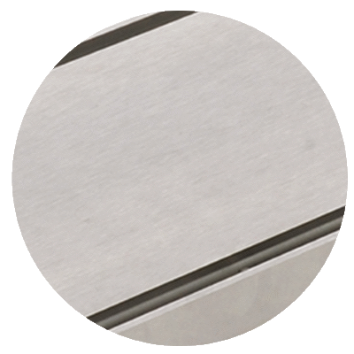 Double-slotted grates incl. polished stainless steel inlet