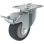 Swivel Castor with Plate and Brake