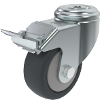 Swivel Castor with Bolt Hole Fitting and Brake