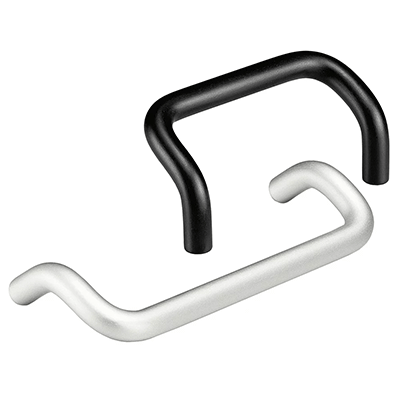 Bow handles for industrial equipment: aluminum, black, silver or natural color
