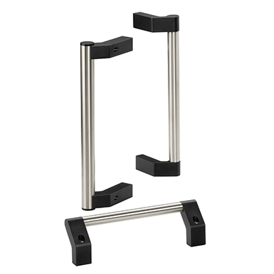 Angled bow / machine handles for industrial equipment: high handle shanks, aluminum, stainless steel