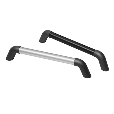 Bow handles for machinery and industrial equipment: aluminum, plastic / polyamide, black or gray
