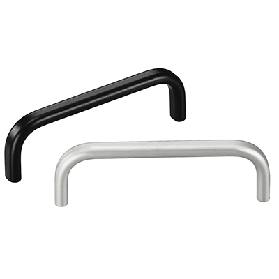 Bow handles / machine handles for industrial equipment: aluminum, oval, black, silver or natural color