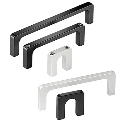 Bow handles / machine handles for electronics and industrial equipment: aluminum, black, white, silver or natural color