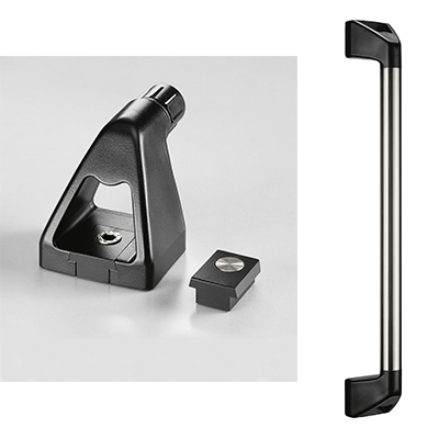 Tubular handles / bow handles / machine handles for industrial equipment: stainless steel, plastic / polyamide, splashproof