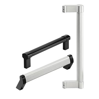 Angled bow / machine handles for industrial equipment: aluminum, solid, heavy duty