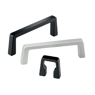 Bow / machine handles for 19 inch front panels and equipment: aluminum, black or natural color