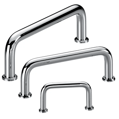 Bow handles / machine handles for industrial equipment: steel, round