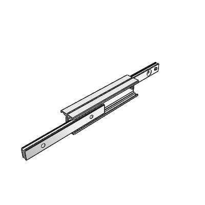 스틸 텔레스코픽 레일, 전체 연장 100%, 경화처리 구동면, 카운터싱크 삽입구(최대 하중 15512N, 최대 닫은 상태 길이 1970mm)