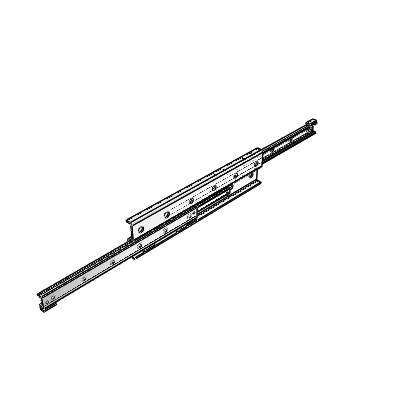 스틸 텔레스코픽 레일, 전체 연장 100%, 경화처리 구동면(최대 하중 25664N, 최대 닫은 상태 길이 1970mm)