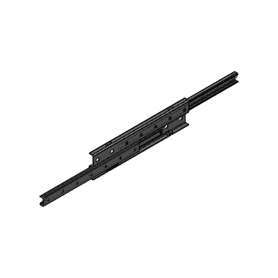 스틸 텔레스코픽 레일, 전체 연장 100%, 경화처리 구동면, 이중 스트로크, 카운터싱크 삽입구(최대 하중 15512N, 최대 닫은 상태 길이 1970mm)