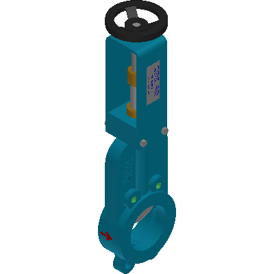 Mono Knife Gatevalve DN300 manual +60°C Shut-off - ROYKON