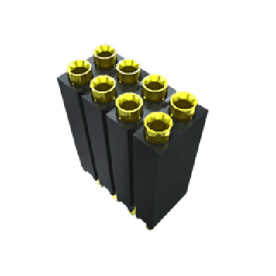 ESD Series - (2,54 mm) .100'' Elevated Double Row Screw Machine Socket Strip