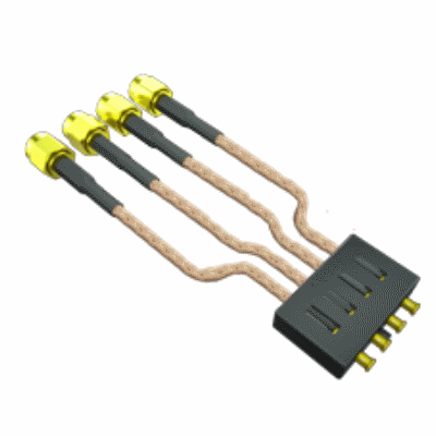 GRF1H-C Series - 5.00 mm 50 Ohm Ganged Hybrid Micro-Miniature RF Plug, Cable Assembly