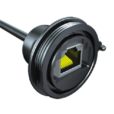 SCRES AccliMate™ IP68 Sealed Circular Ethernet Cable Assembly, Receptacle