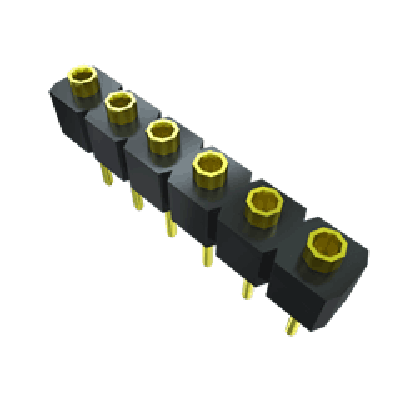 HSS Series - (2,54 mm) .100'' High Temp Single Row Screw Machine Socket Strip