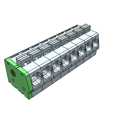 MCMH__00_-0N - STH push-in terminal block 16A with 1.5mm² wire 0° not sidestackable h=14.45mm pin length=3,5mm 2.5 mm² - 12 AWG, 16 A, Reflow STH, 5.08 mm