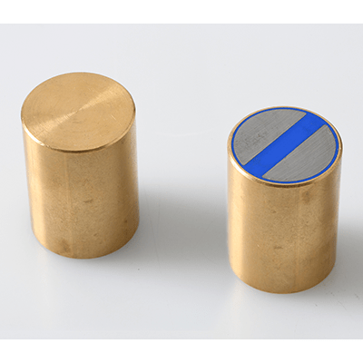 Brass housing, holding surface marked in blue, application temperature up to 80 °C