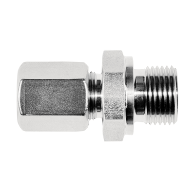 Temperature probe union with edge seal and with stainless steel compression ferrule