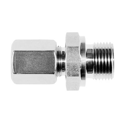 Temperature probe union METR with edge seal and with stainless steel compression ferrule
