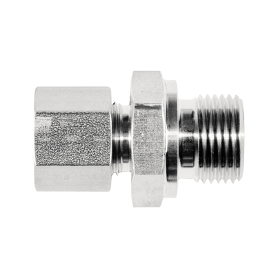 Temperature probe union with edge seal and with PTFE compression ferrule