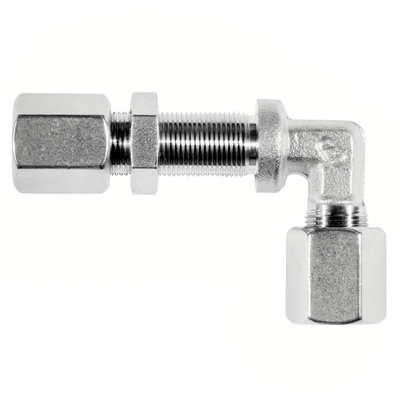 Panel mount elbow union, max. panel thickness 20 mm
