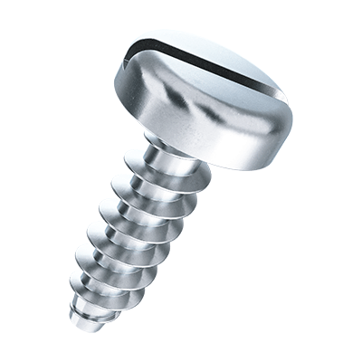 Pan head tapping screws with slot, form F